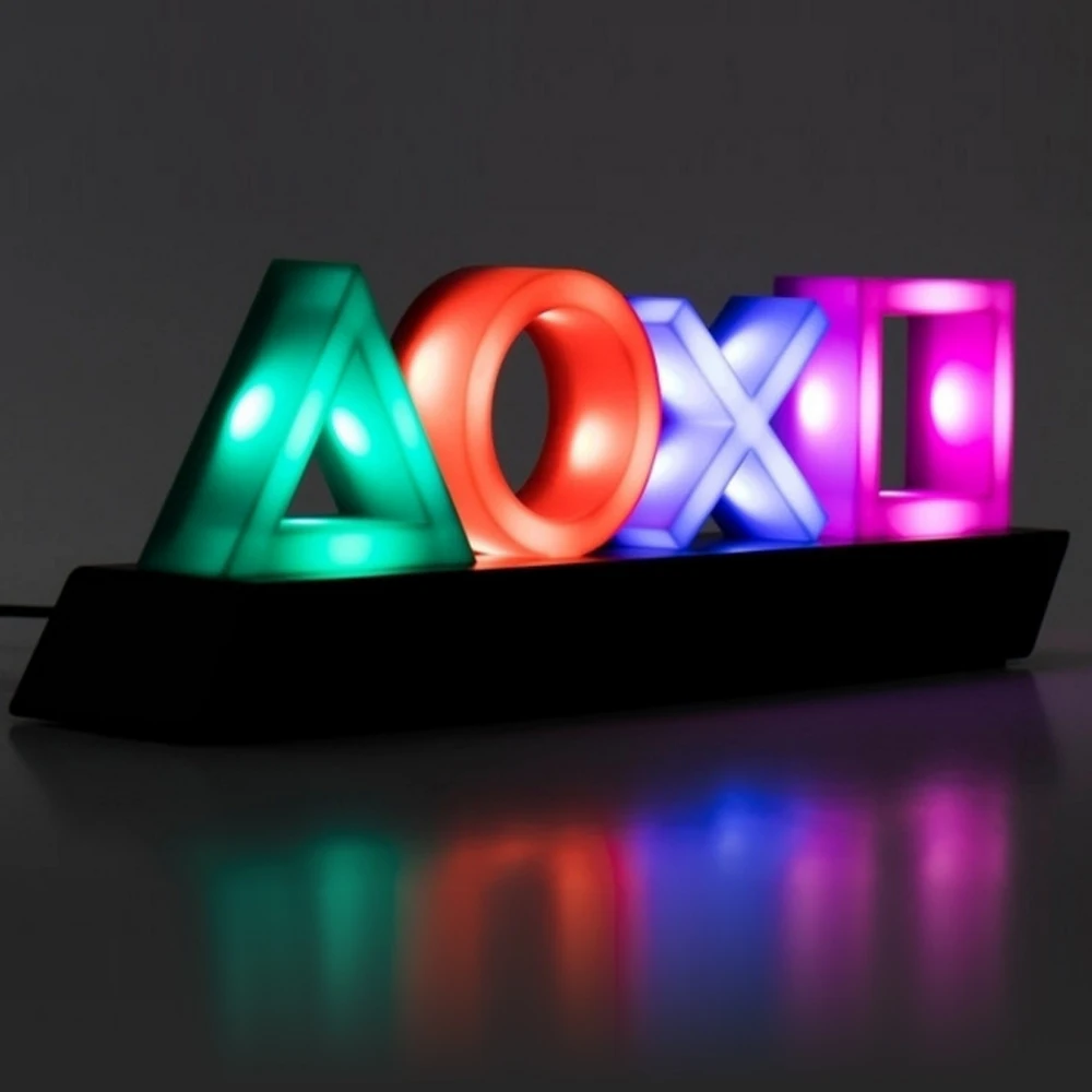 Lámpara colorida con icono de juego para PS4, luz de señal de neón con Control de sonido, Flash de estado de ánimo, alimentación por USB/batería, decoración de pared para Bar, Club, KTV