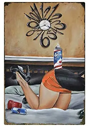 

Sexy Beauty Metal Tin Sign Wall Sign Funny Metal Tin Sign Home Vintage Art Decor Iron Painting 8x12 Inch Anime Neon Sign