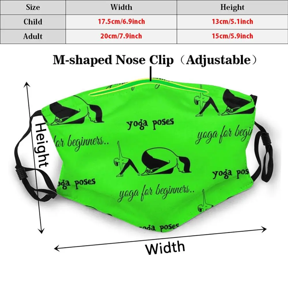 Di Collection - Yoga Poses 2 Funny Print Reusable Pm2.5 Filter Face Mask Pose International Divas Silent | Аксессуары для одежды