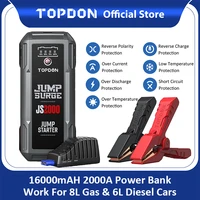 topdon 2000a jump starter 12v car starting device wireless 16000mah power bank battery start launcher for car booster js2000
