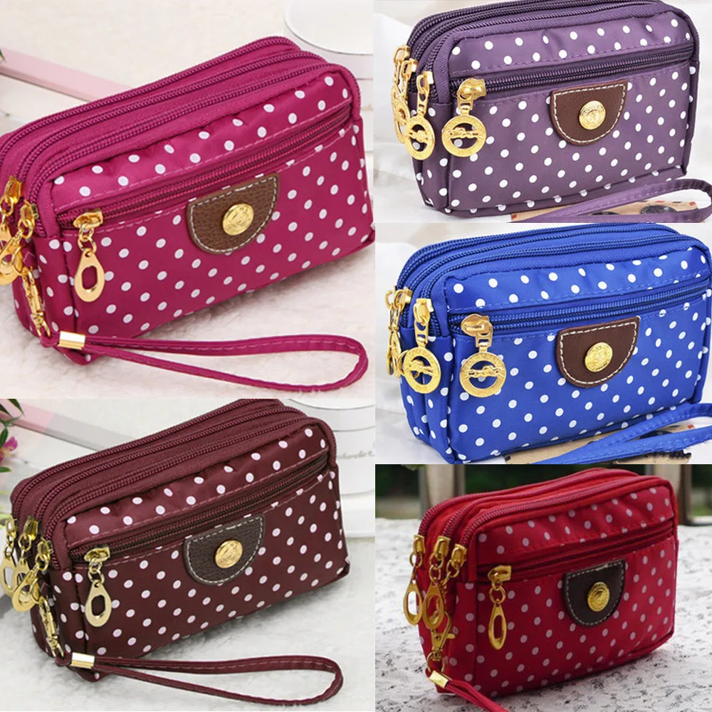 WEIXIER женский кошелек женские клатчи на каждый день в горошек кошельки для монет