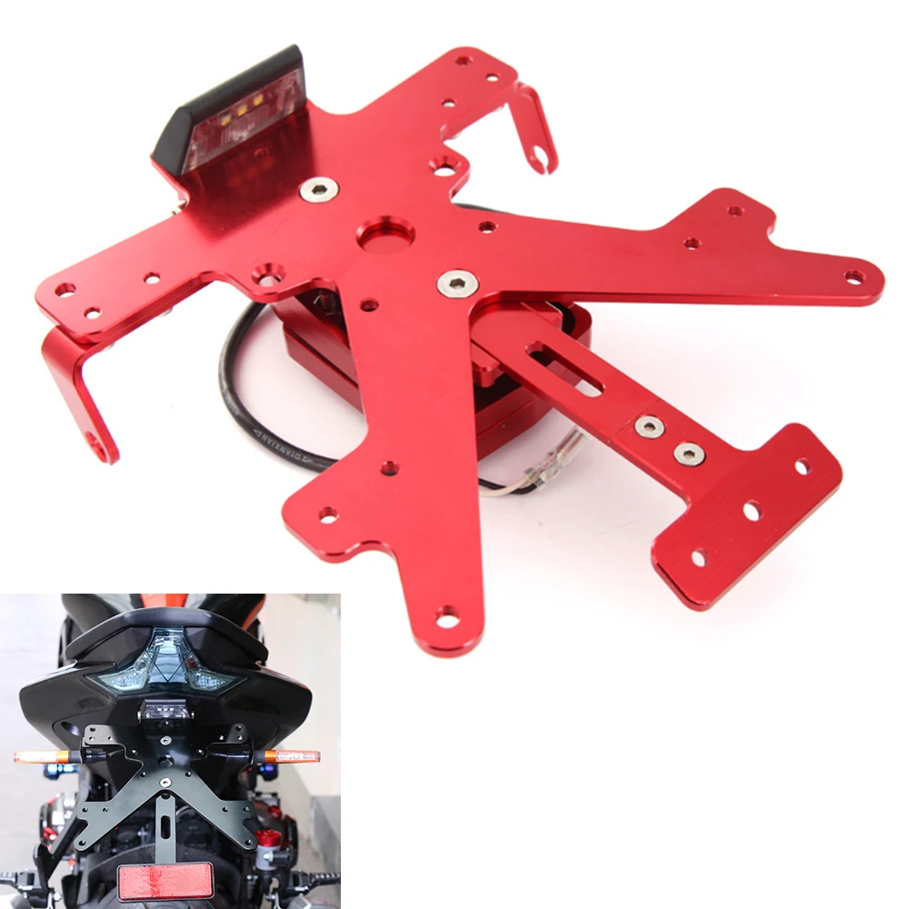 

Motorcycle Accessories Licence Number Registration Plate Holder Bracket With LED Light For Kawasaki Z1000 Z 1000 2010-2016