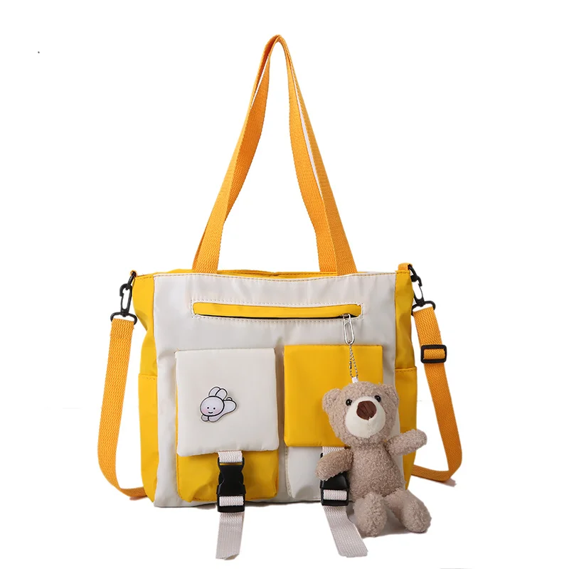 

Lovely large capacity canvas bag women's bag 2020 new one shoulder bag trend Versatile Campus Student messenger bag