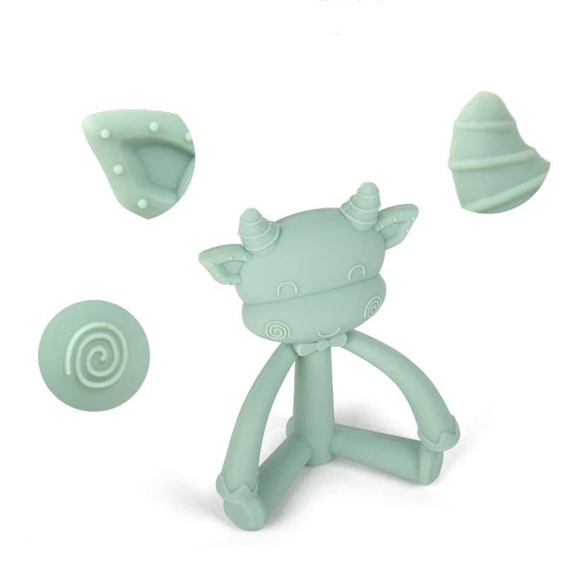 Mordedor de silicona para beb&eacute;, juguetes de dibujos animados para reci&eacute;n nacido, lactancia infantil sin BPA, regalos de dentici&oacute;n, accesorios para beb&eacute;, 1 ud.-2