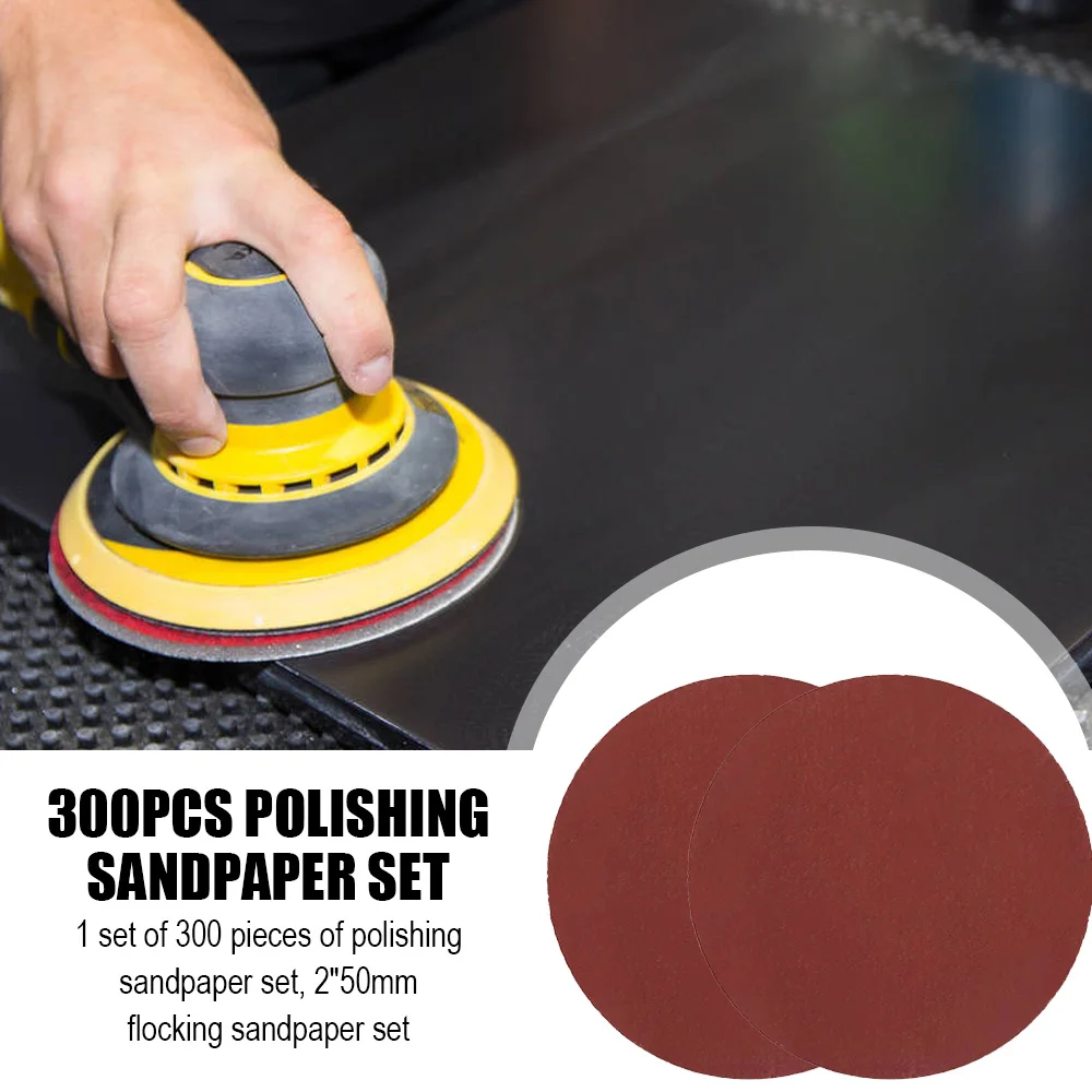 

300 PCS Sanding Discs 2 Inch 50mm Aluminum Oxide Adhesive Sanding Disc 80/100/180/240/600/800/1000/1200/2000/3000 Grit