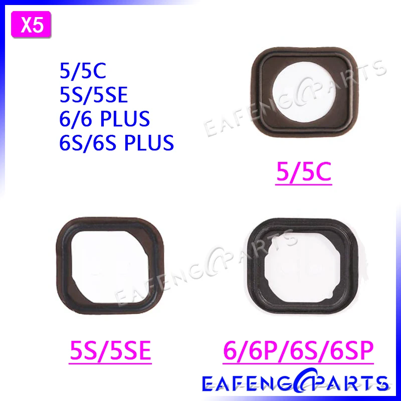 

Replacement for iPhone 5 5c 5SE Home Button Holder Rubber 6 Plus 6s 7 8 Plus home holding Gasket silicone spacer Adhesive