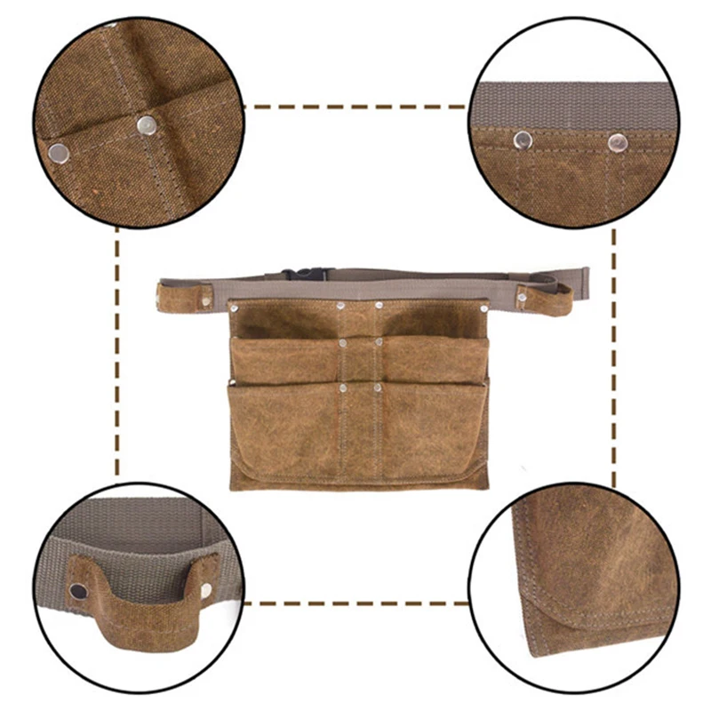 

Heavy Duty Waterproof Waxed Canvas Work Apron with Tool Pockets Multi Functional Garden Tools Apron Duty Work Aprons