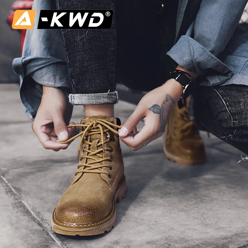 Мужские ботинки Heren Schoenen зимние водонепроницаемые рабочая обувь повседневная