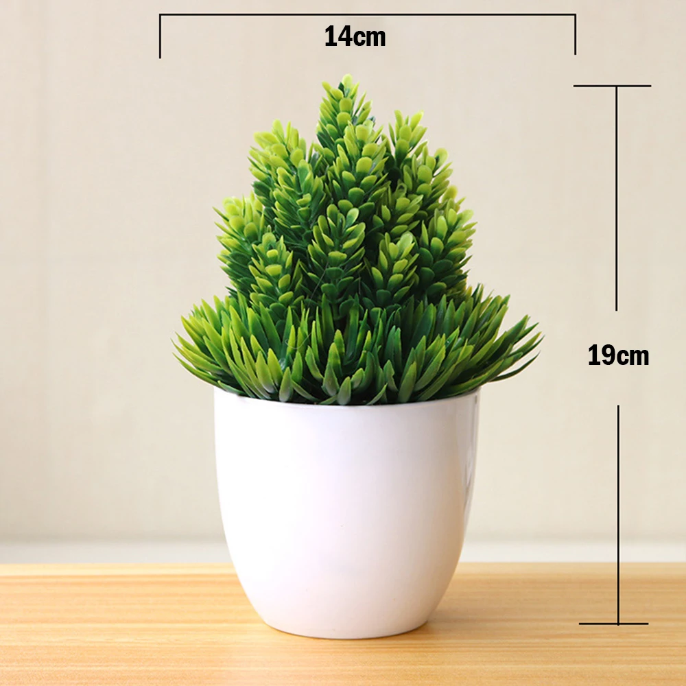 

Artificial Plants Potted Bonsai Decorative Green Small Trees Fake Flowers Party Office Table Ornament For Home Garden Decoration