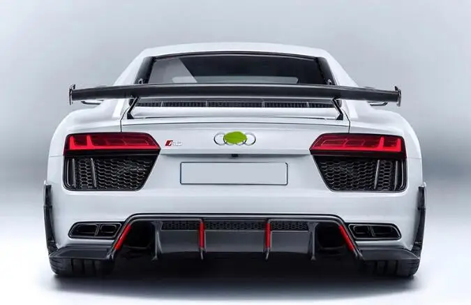 Реальные углеродного волокна заднего крыла багажник выступ Спойлеры для Audi R8 V8 V10