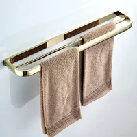 bathroom products towel rack gold towel hook brass double towel bar bathroom accessories