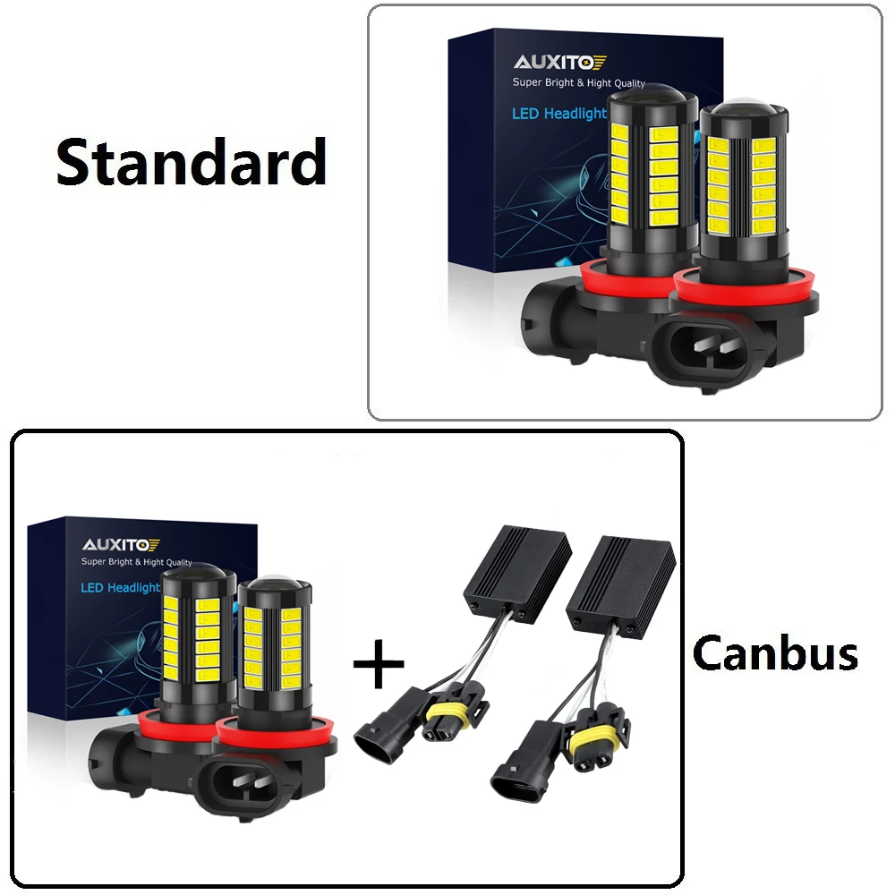 AUXITO 2X CANBUS H11 H9 H8 светодиодный автомобильный противотуманный фонарь 9006 HB4