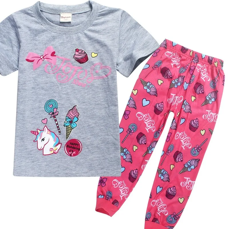 Детские пижамы с единорогом для девочек Летняя одежда детей Одежда сна Пижамы