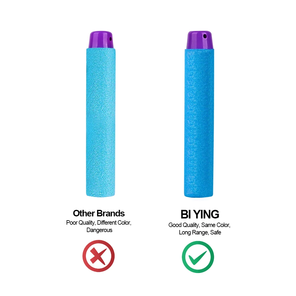 New Arrival 100PCS Foam Ammo For Nerf Soft Hollow Hole Purple Head 7.2cm Refill Darts for Accessories Toy Gun Bullets | Игрушки и хобби