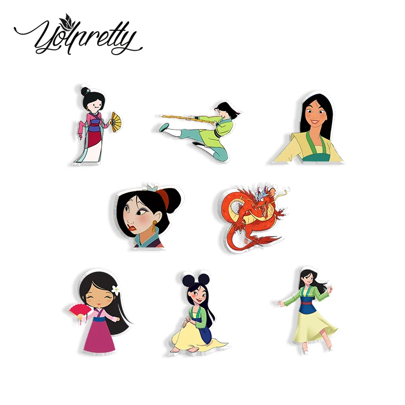 Disney Mulan мультфильм акриловая брошь ювелирные изделия эпоксидная смола акриловый