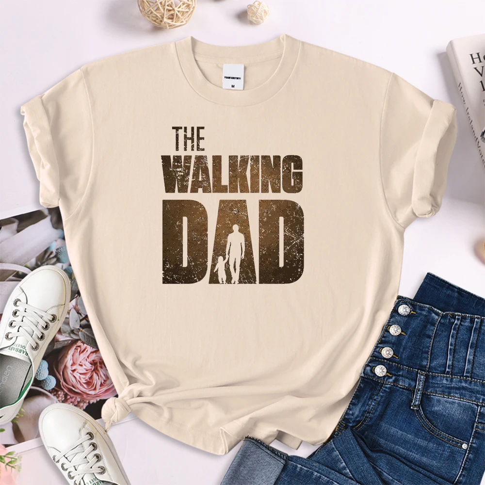 

Woman T-Shirts The Walking Day Letters Image Printed Tees Female Summer Plus Size t Shirt Loose Fitted Woman Harajukua Tshirt