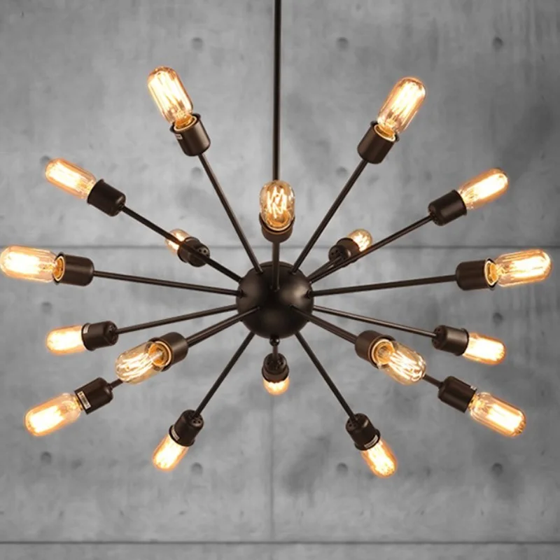 

Vintage pendant lights rope Edison Bulb lamp modern fixtures lighting led industrial iron pipe Antique light Spider loft Lamps