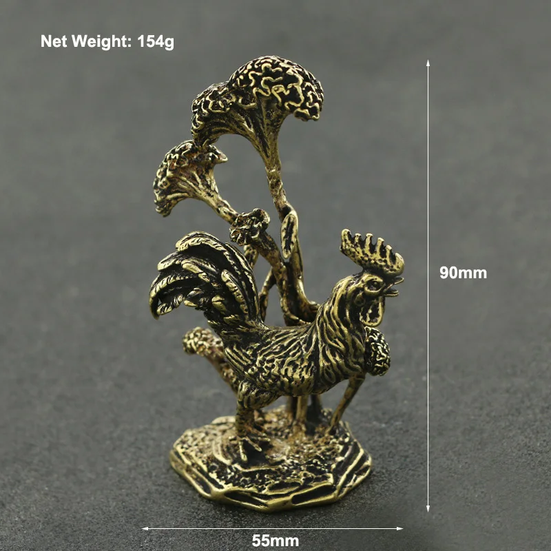 Медные фигурки в виде большого петуха винтажные бронзовые украшения из чистой