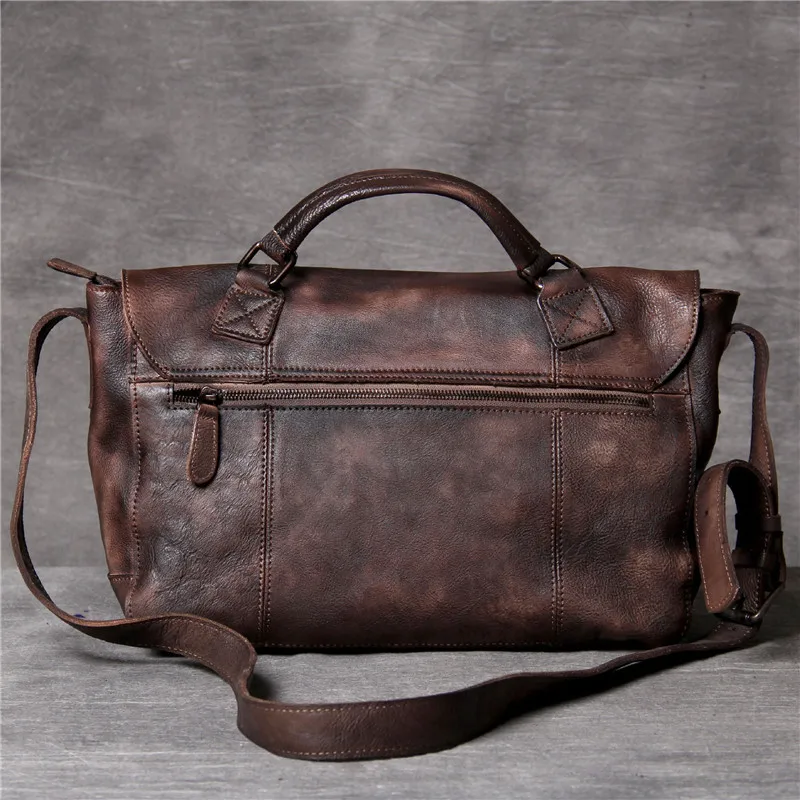 Business retro Simple Genuine leather men's briefcase handbag fashion casual natural leather single shoulder messenger bag