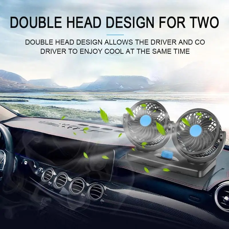 Вентилятор с двойной головкой для автомобиля 12 В 360 ° | Автомобили и мотоциклы