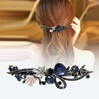 korean version of crystal flower spring horsetail clip elegant female fashion word hairpin hair accessories