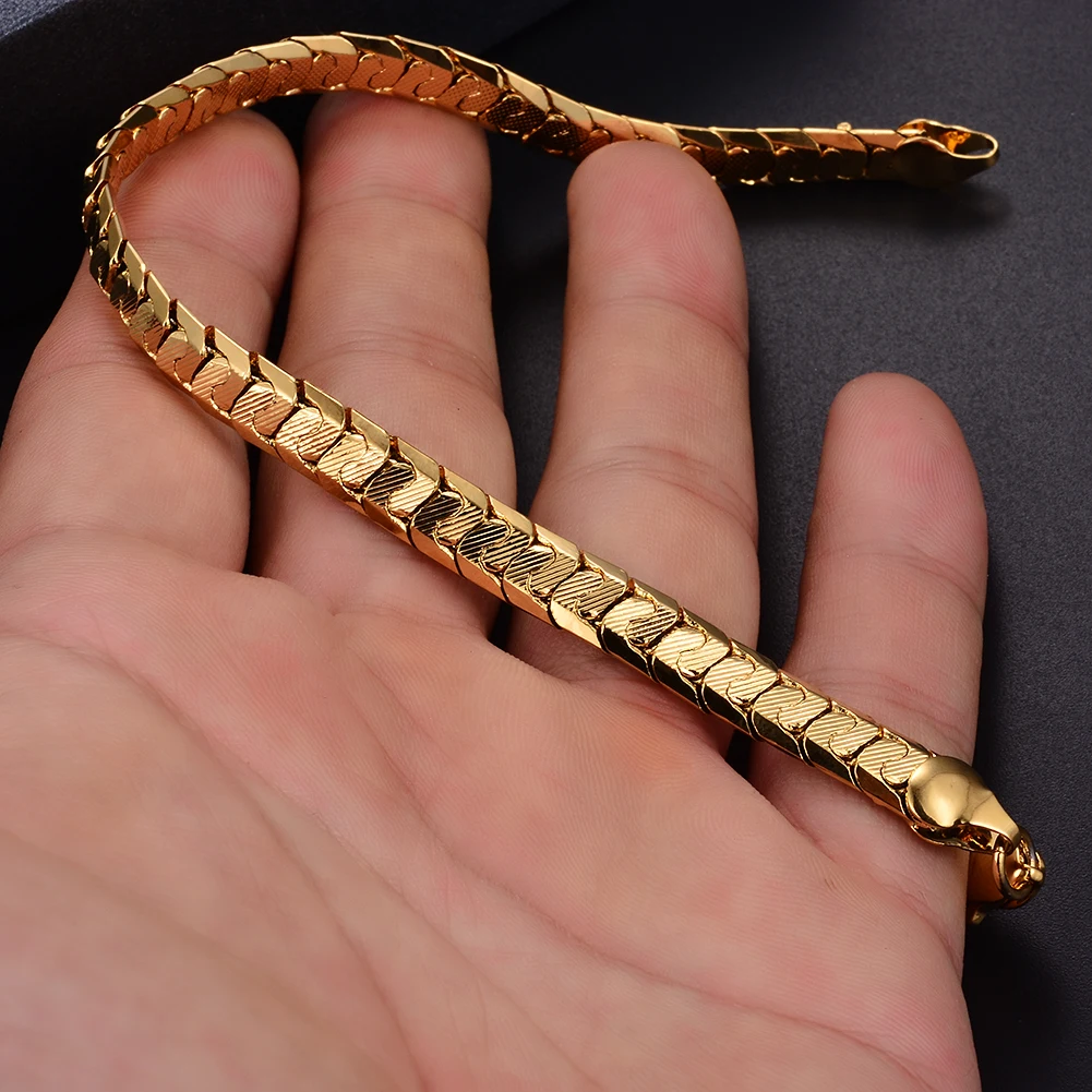 WANDO мужские Роскошные ювелирные изделия золотой цвет Дубай этнический Средний