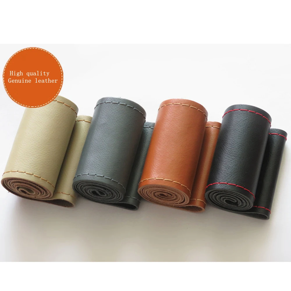 

Truck Steering Wheel Cover Soft and breathable Genuine leather Diameter42/45/47/50cm With Needles And Thread