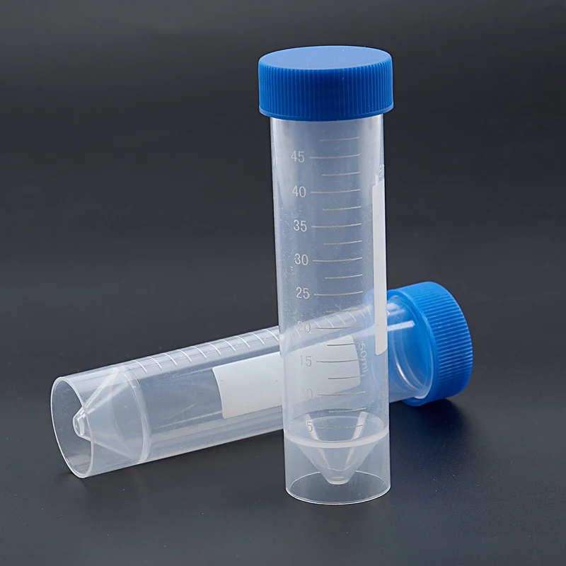 

5 Pieces 50ml Plastic Transparent Centrifuge tube with scale Plastic test tube free-standing with Screw Cap
