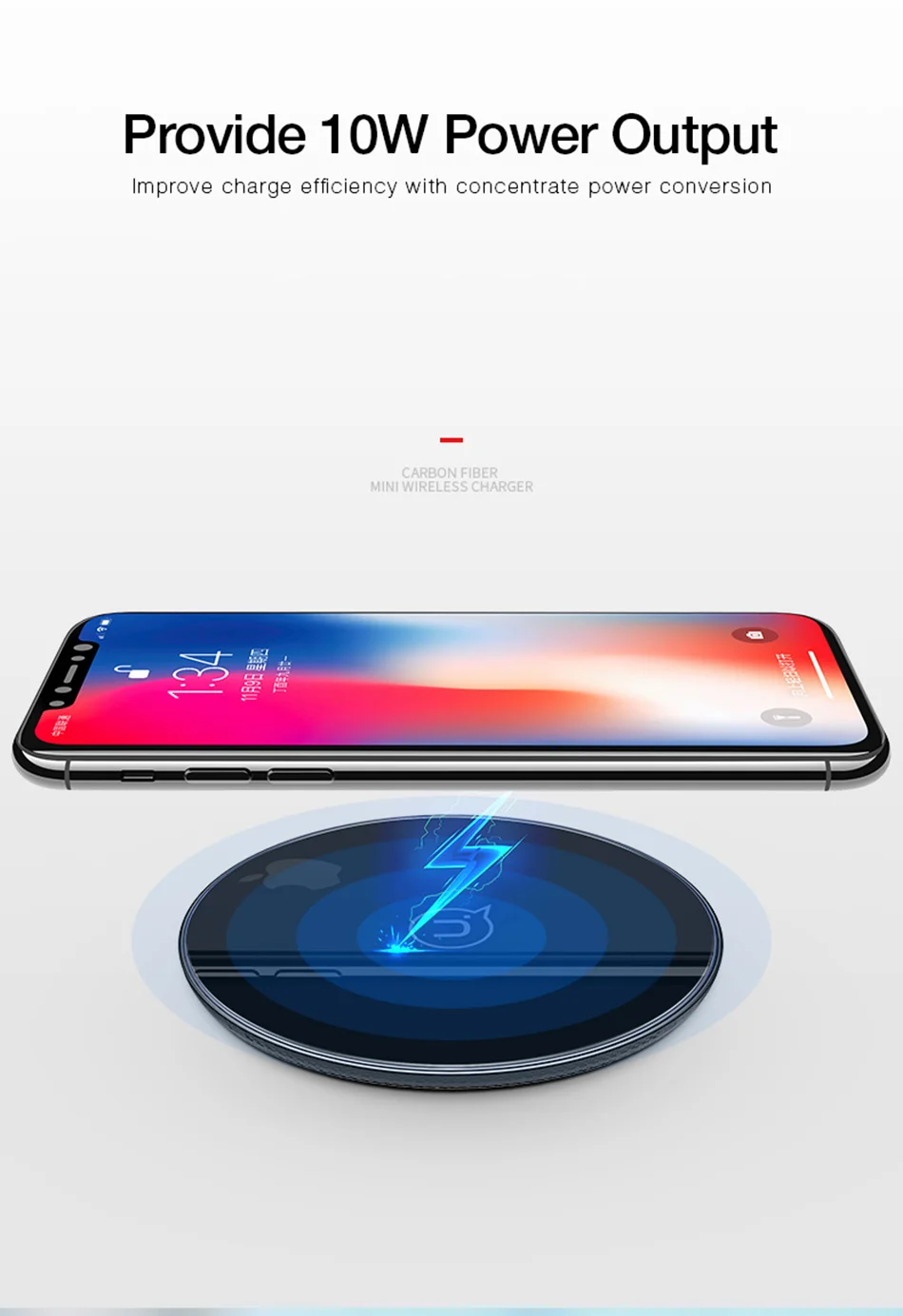 USAMS Qi Беспроводное зарядное устройство для iPhone X/XS Max XR 8 8 Plus 10 Вт 5V2A стекло быстрая Беспроводная зарядка для samsung S8 S9/S9+ Note 9 8