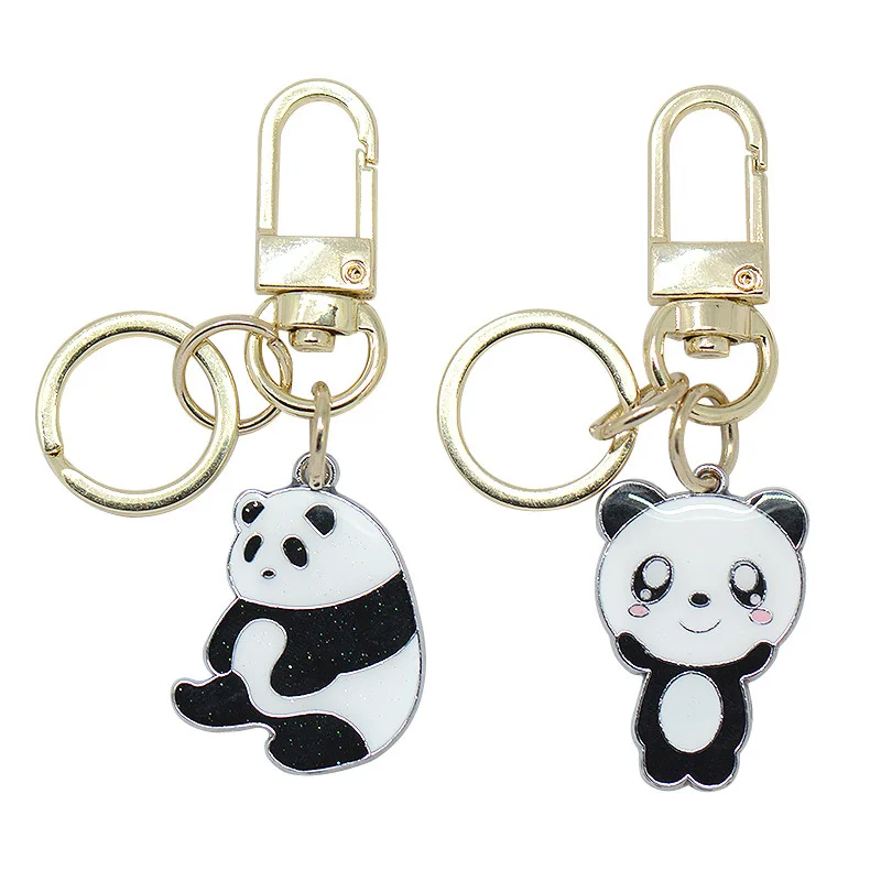 

panda keychain key ring for women cute key chain key holder high quality portachiavi chaveiro llaveros bag charm