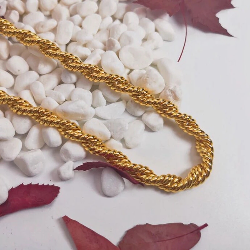 Цепочка из латуни и золота 18 карат для мужчин женщин ювелирное украшение