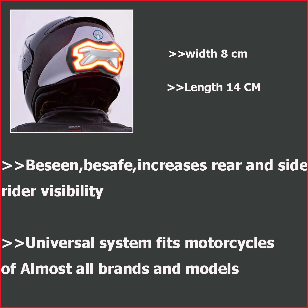 comprar Capacete Sem Fio Freio Stop & Turn Signal Strobe Flash Intermitentemente Para Bmw Ktm Motocicleta/built-in Bateria De Grande Capacidade