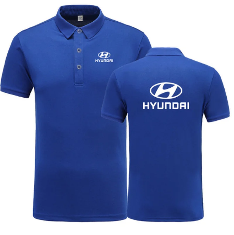 

New Summer Short-sleeve Polo Homme High Quality Cotton Fashion for Hyundai logo Print Polo Shirt Casual Business Camisa Polo