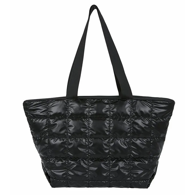 Autumn and winter new down feather rhombus bag large capacity tote Korean casual shoulder big |