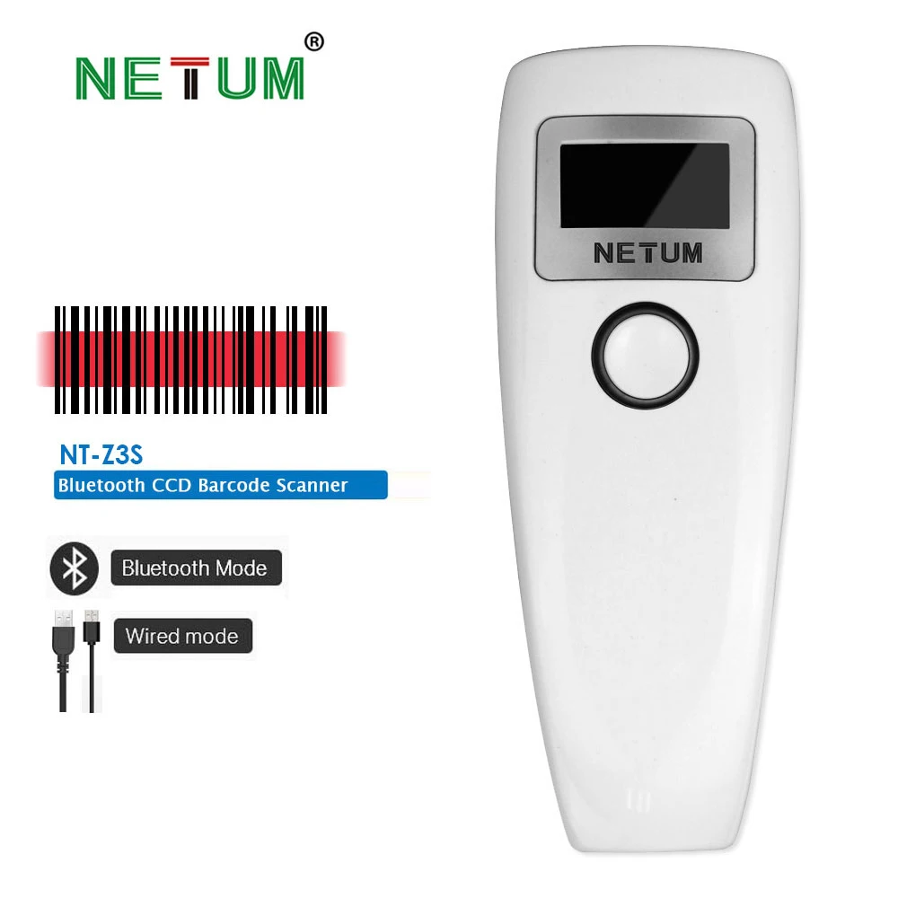 Карманный Bluetooth CCD сканер штрих кода NETUM проводной 1D считыватель кодов для Android IOS