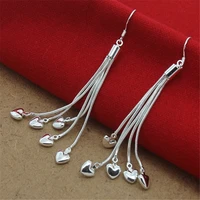 new 925 sterling silver earrings heart shaped snake bone earrings for women fashion jewelry wedding gifts
