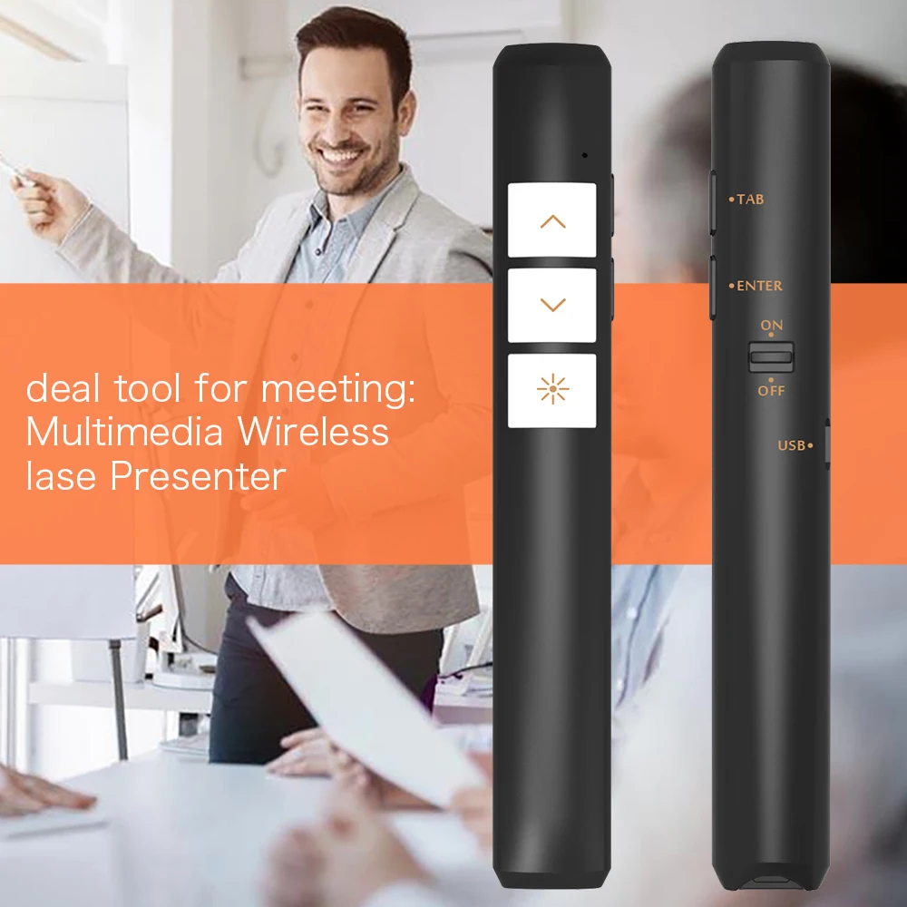 All In One 2.4GHz Wireless Presenter Pen Powerpoint Presentation Clicker PPT Pointer Laser USB Remote Control | Электроника