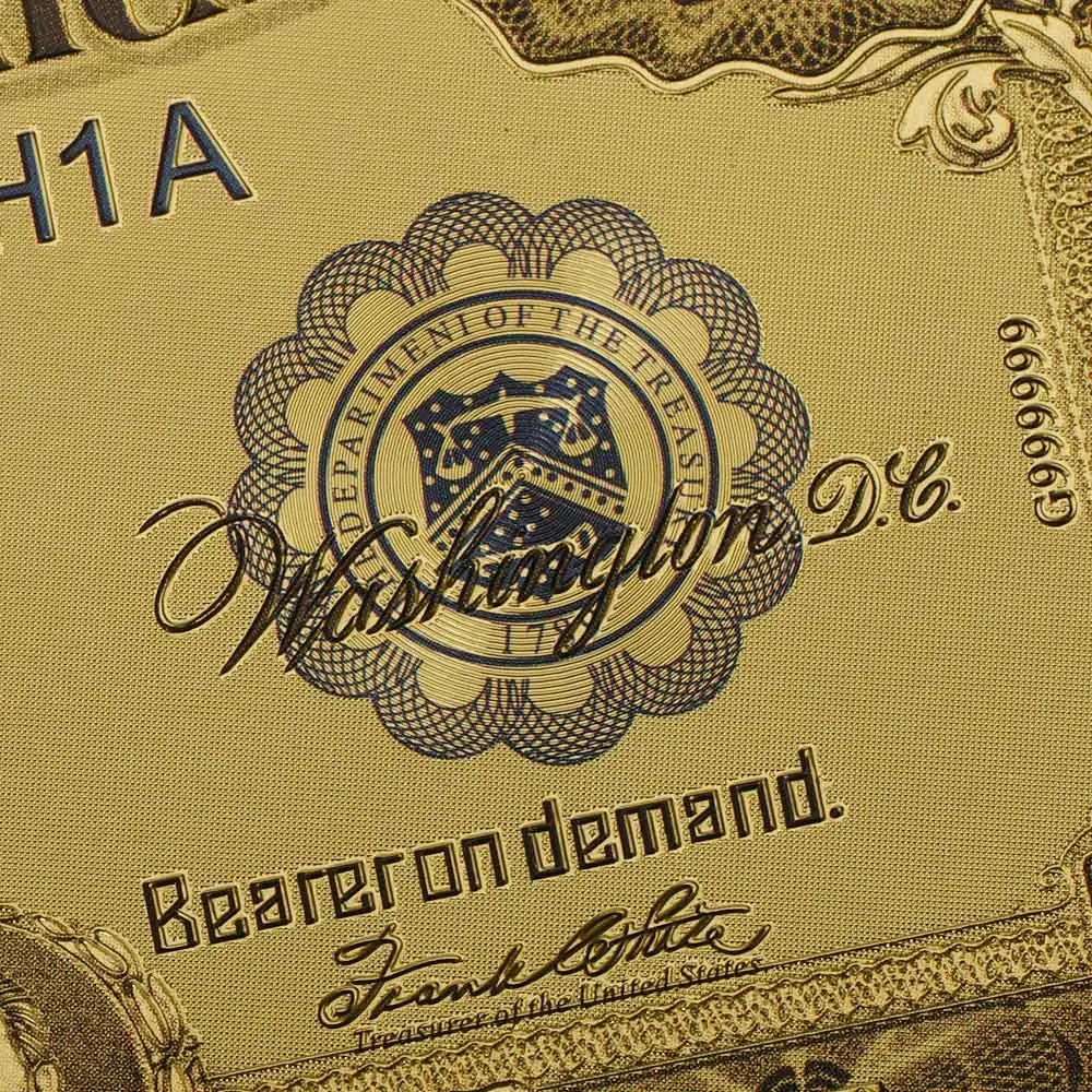 Позолоченная банкнота США 1899 г. американские Золотые купюры за 1 доллар домашний
