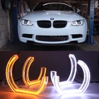 Светодиодный ангельские глазки для BMW 3 серии E90 E92 E93 M3 2007-2013 купе, автомобильные лампы, аксессуары Halo 3D DTM LCI, акриловые