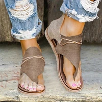 2021 summer ladies lace sandals ladies flat open toe leopard print casual shoes rome xl 36 43