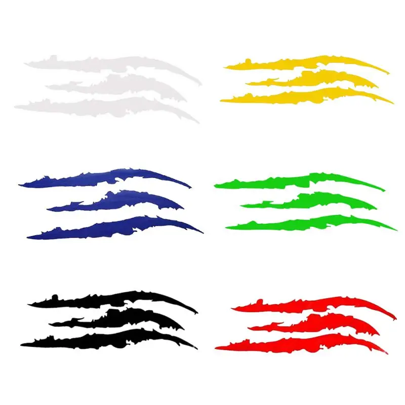 Забавная Автомобильная наклейка светоотражающая монстра царапины полоска