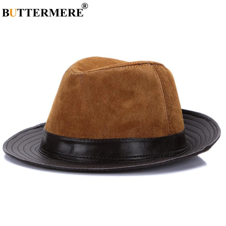 Мужские фетровые шляпы BUTTERMERE 2021 кожаные Трилби коричневые фетиш винтажные