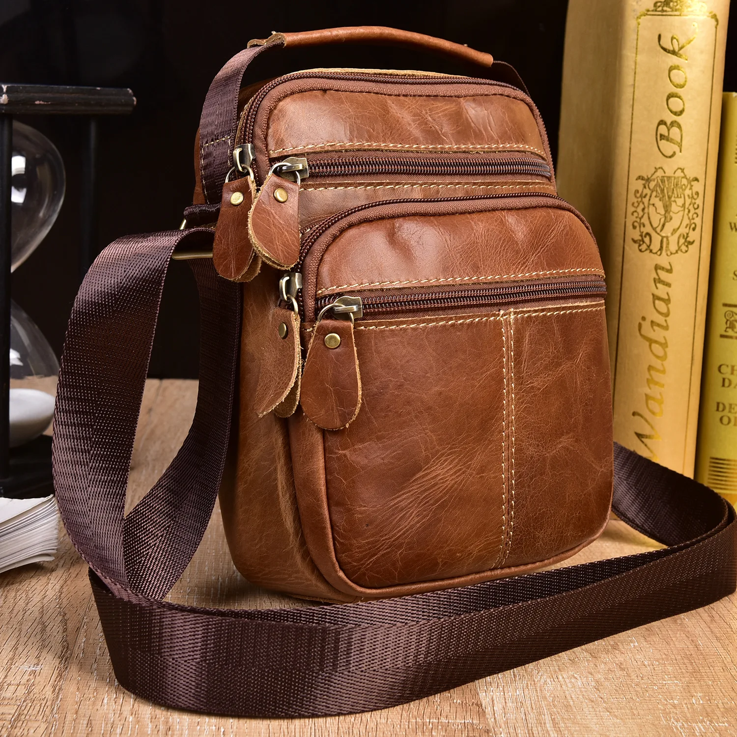 2020 летняя сумка из натуральной кожи мужская через плечо многофункциональная