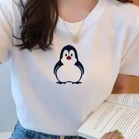 2021 fashion penguin printed t shirt top summer graphic couple women o neck harajuku aesthetic kawaii cartoon graphic tshirts