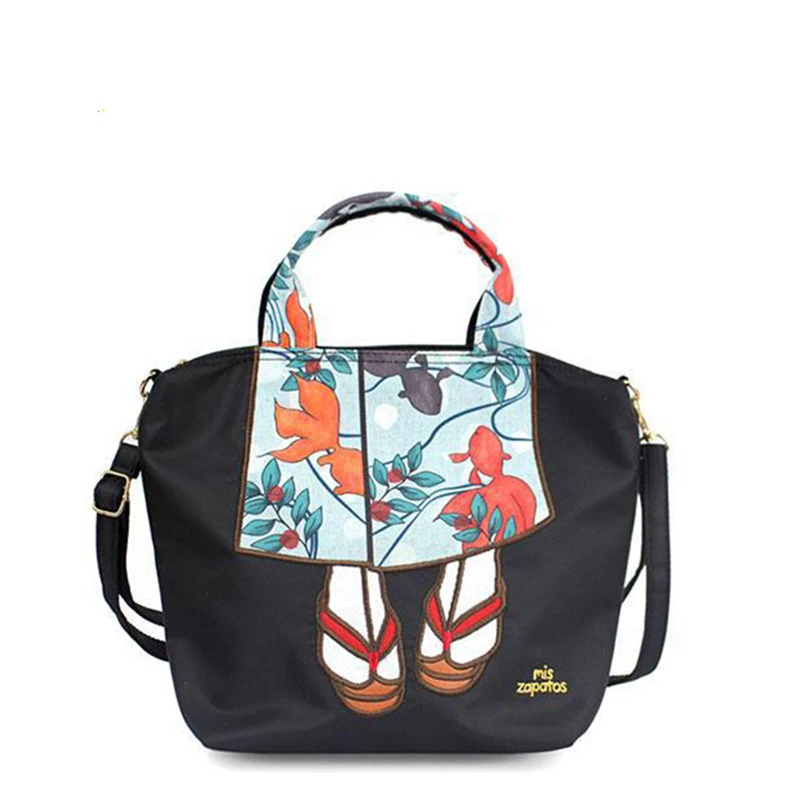 

Сумки на одно плечо с цветочным принтом для женщин, роскошные сумки, женские сумки, высококачественные нейлоновые кошельки и сумочки Borse Da ...