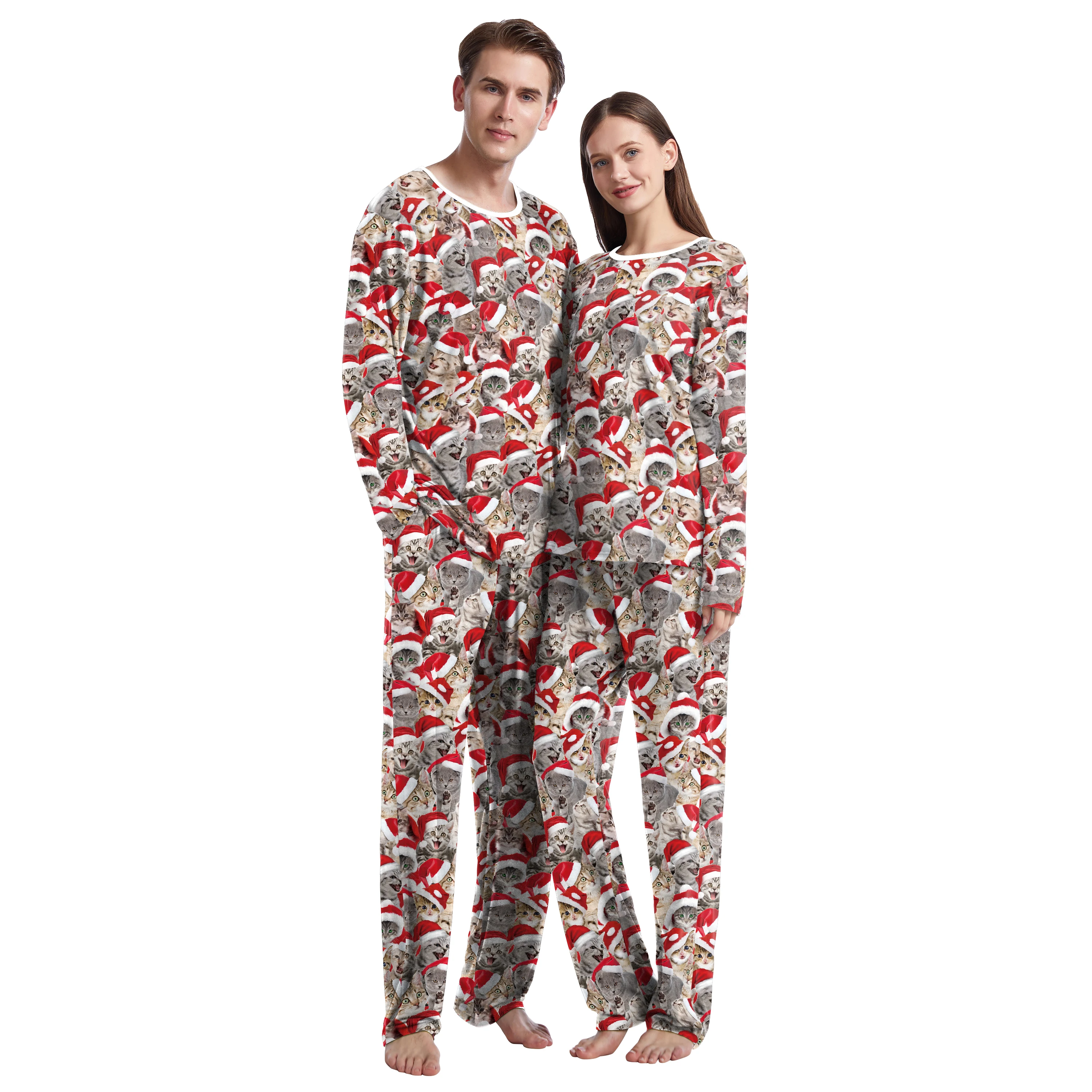 

Family Christmas Pajamas Set Matching Outfits Elk Printed Sleepwear Jumpsuit Homewear Xmas Pj's Clothes Tops+Pants