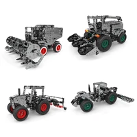 3602pcs diy metal assembly toy mechanical gear drive farm machinery model set barley breaker harvester planter field mower