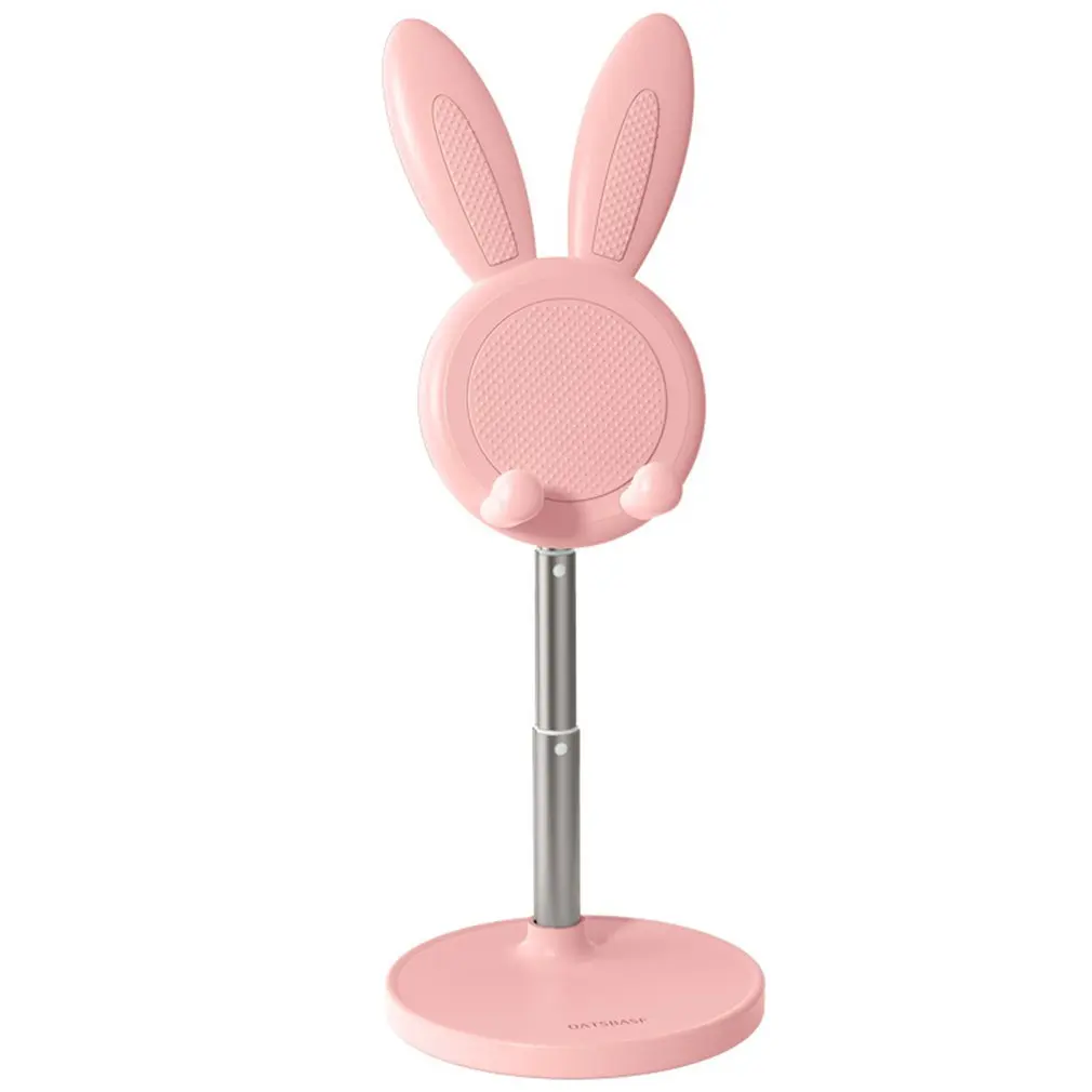

Cute Rabbit With Adjustable Stand Portable Phone Lift Stand Desktop Phone Holder Rabbit Fur Desktop Rack