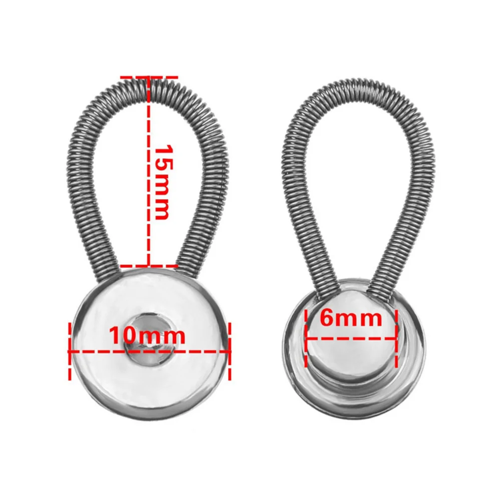 

20 PCS 10MM Metal Elastic Collar Extenders Button Extenders for Shirt Dress Trousers Coat Collars