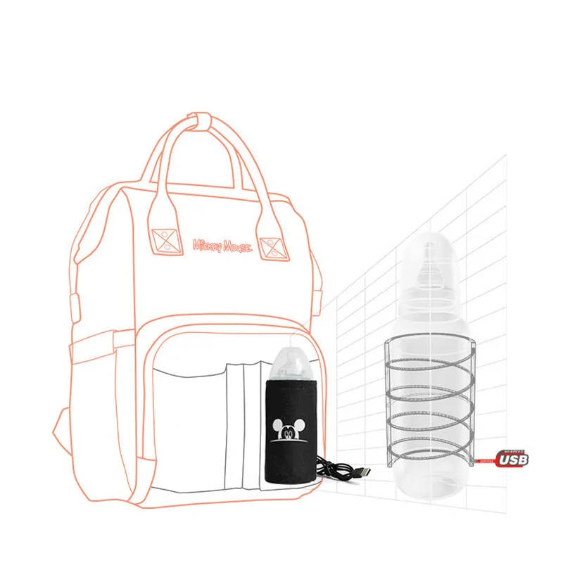 Disney бутылочные изоляционные сумки для кормления USB Ткань Оксфорд сумка хранения